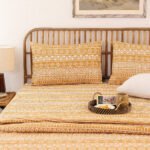Kullu Patti Bed Set (Duvet Cover + Bedsheet) – Yellow