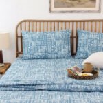 Gamathi Bed Set (Dohar + Bedsheet) – Light Blue