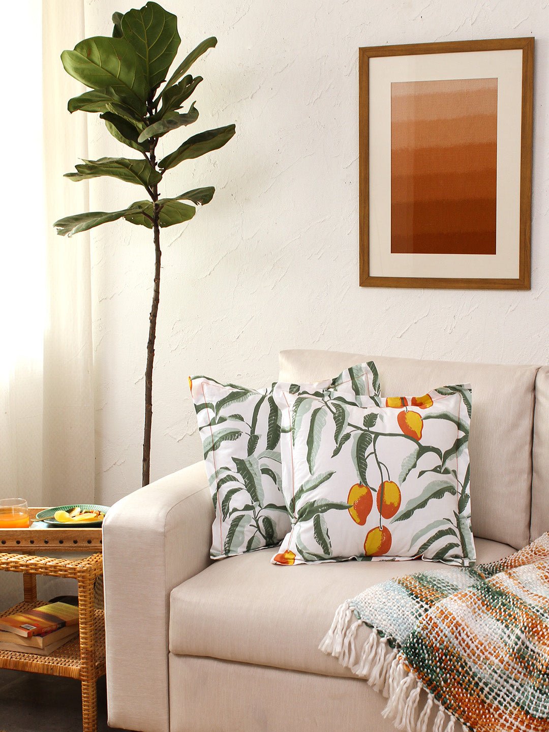 Amra - Set Of 2 Cushion Covers (Rust) - Medium