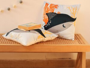 The Blue Swordfish - Set Of 2 Shaped Cushions (Multi)