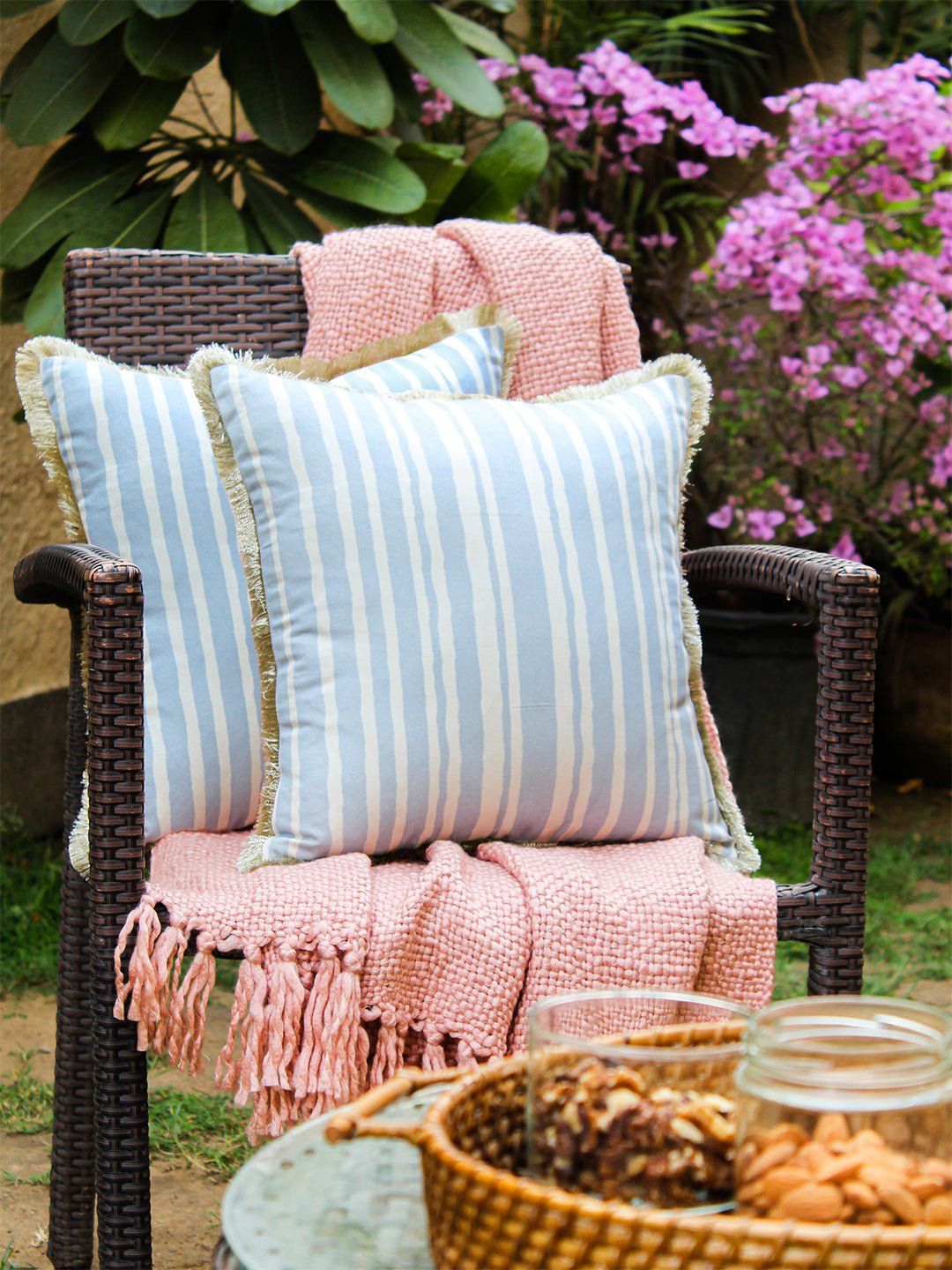Dhari - Set Of 2 Cushion Covers (Blue) - Medium