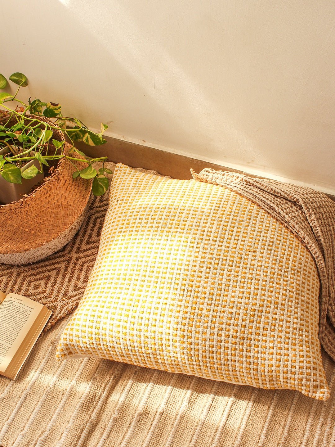 Girnar - Set Of 2 Cushion Covers (Yellow) - Large