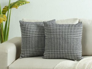 Karakoram Set Of 2 Cushion Cover (Natural/Blue) – 40X40cm