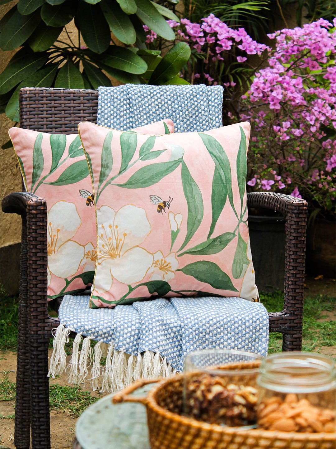 Madhukar - Set Of 2 Cushion Covers (Pink) - Medium