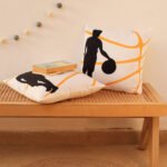 The Speedy Dribbler – Set Of 2 Shaped Cushions (Black)