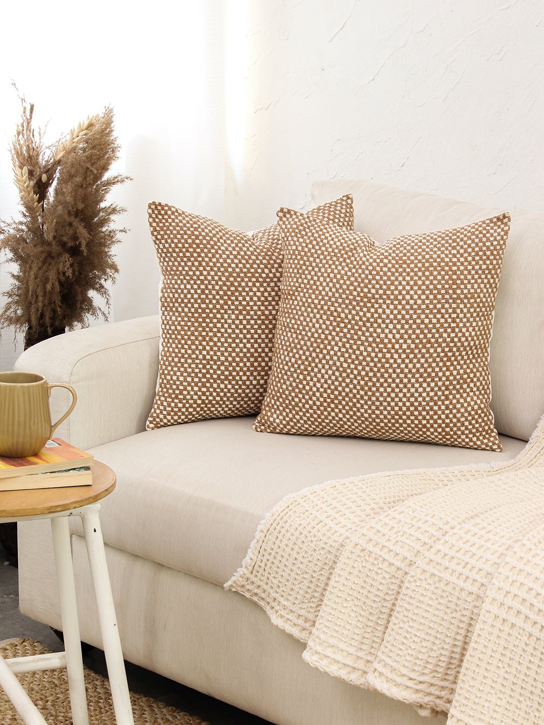 Vindhya - Set Of 2 Cushion Covers (Brown) - Medium