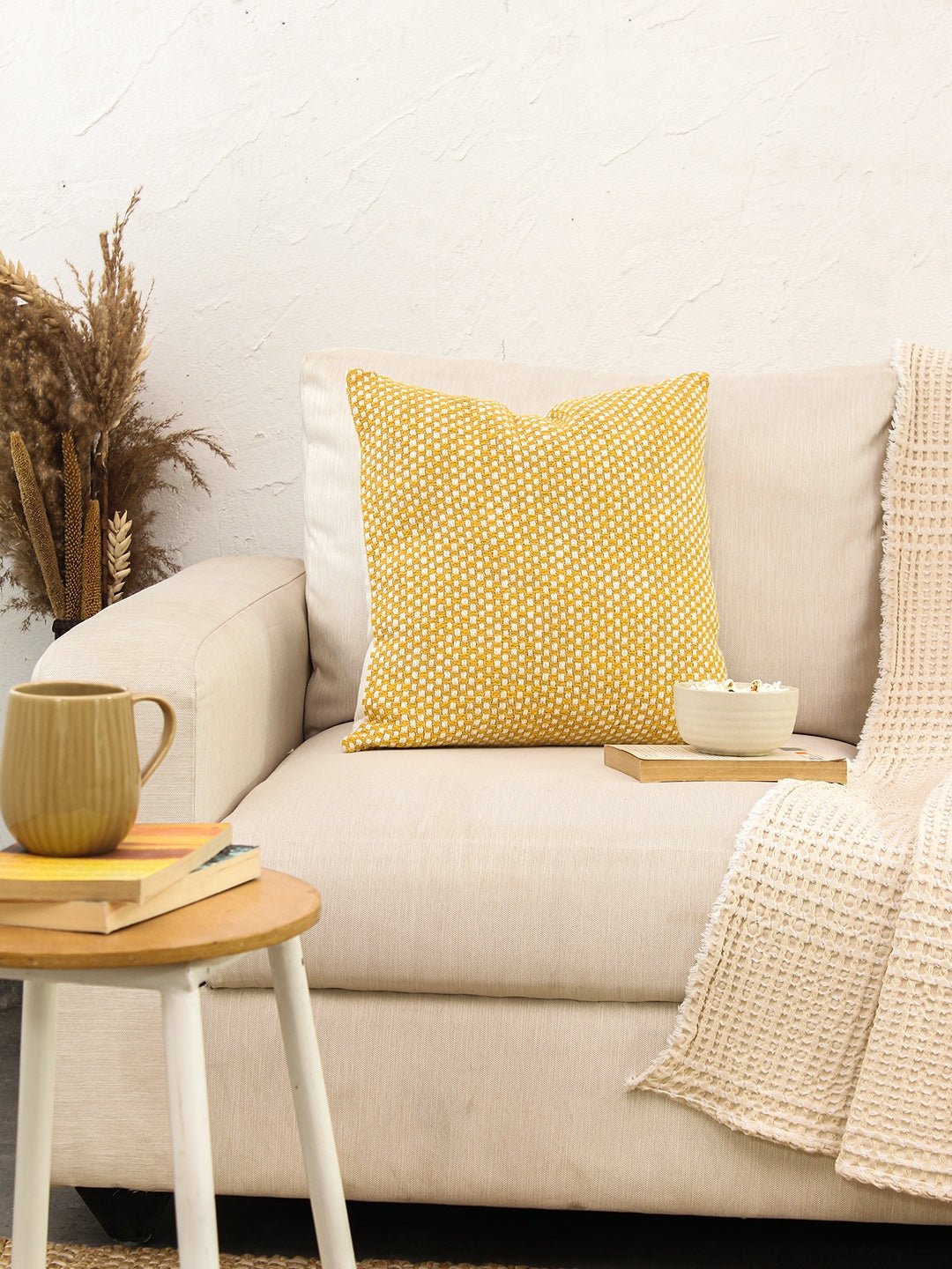 Vindhya - Set Of 2 Cushion Covers (Yellow) - 45X45 cm