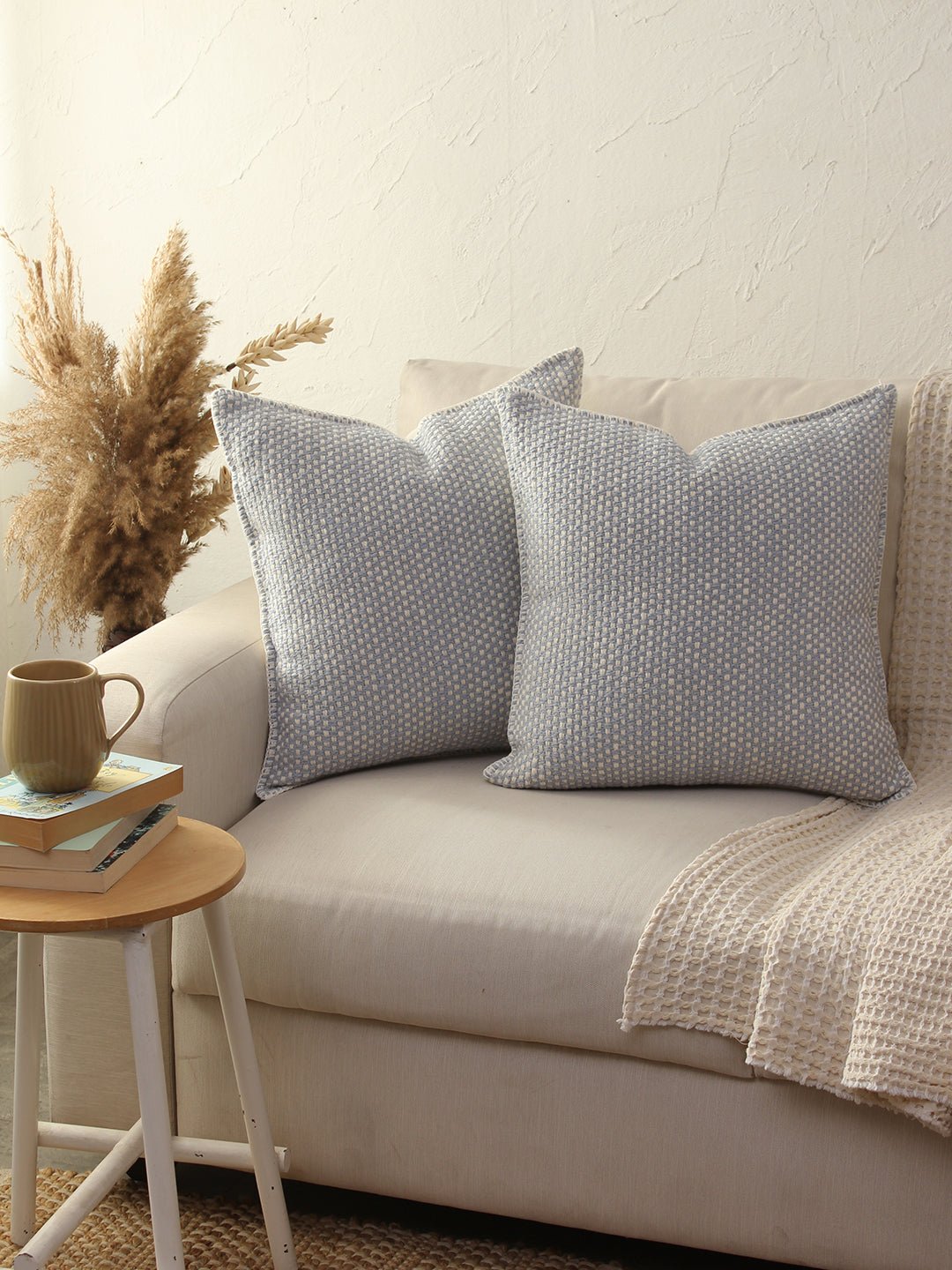 Vindhya Cushion Cover (Light Blue)