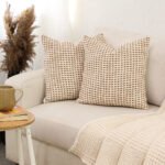 Girnar Set Of 2 Cushion Covers + 2 Cushion Fillers (Brown) – 40X40 cm