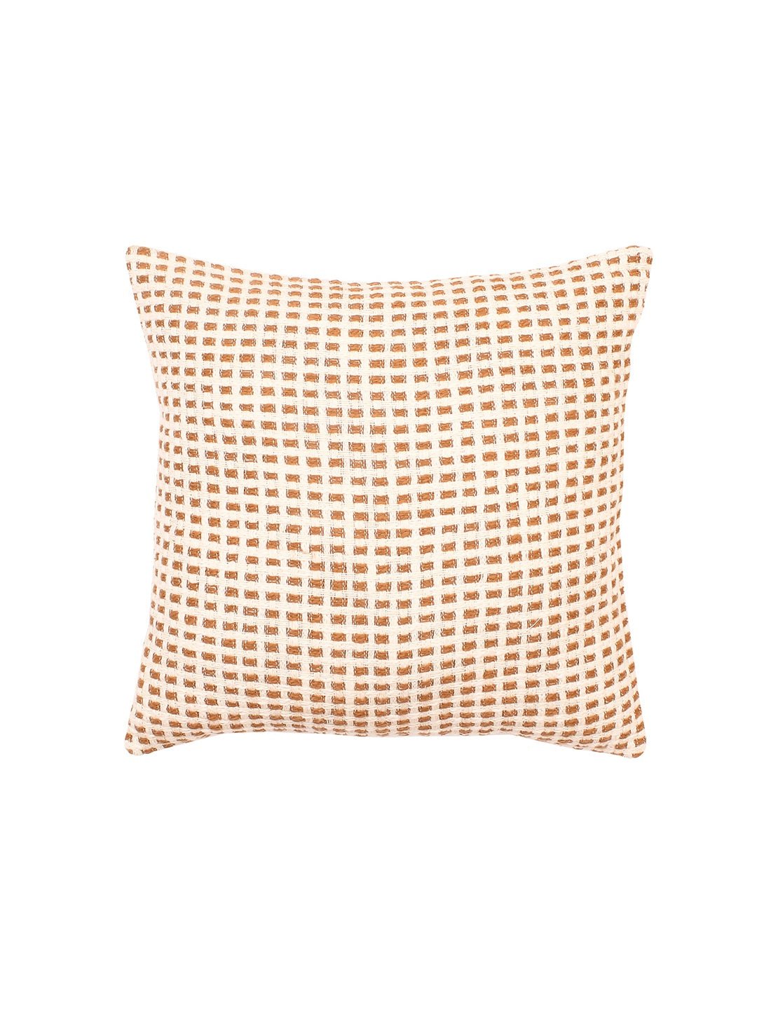 Girnar Set Of 2 Cushion Covers + 2 Cushion Fillers (Brown) - 40X40 cm