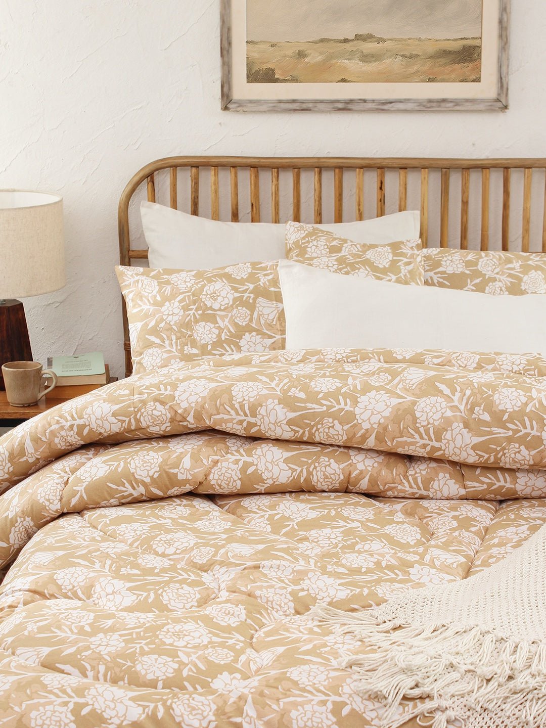 Genda Phool Double Comforter (Beige)