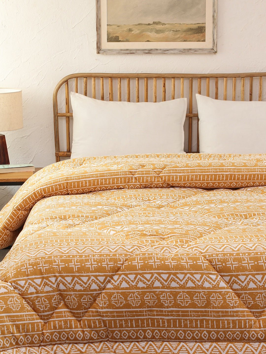 Kullu Patti Single Comforter (Yellow)