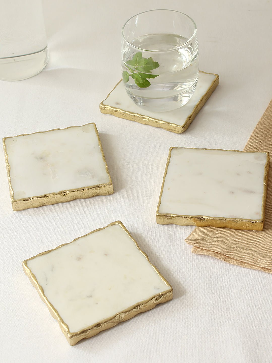 Scallops - Set Of 4 Coasters (White)
