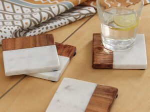 Tripolia – Set Of 4 Coasters (Brown White)