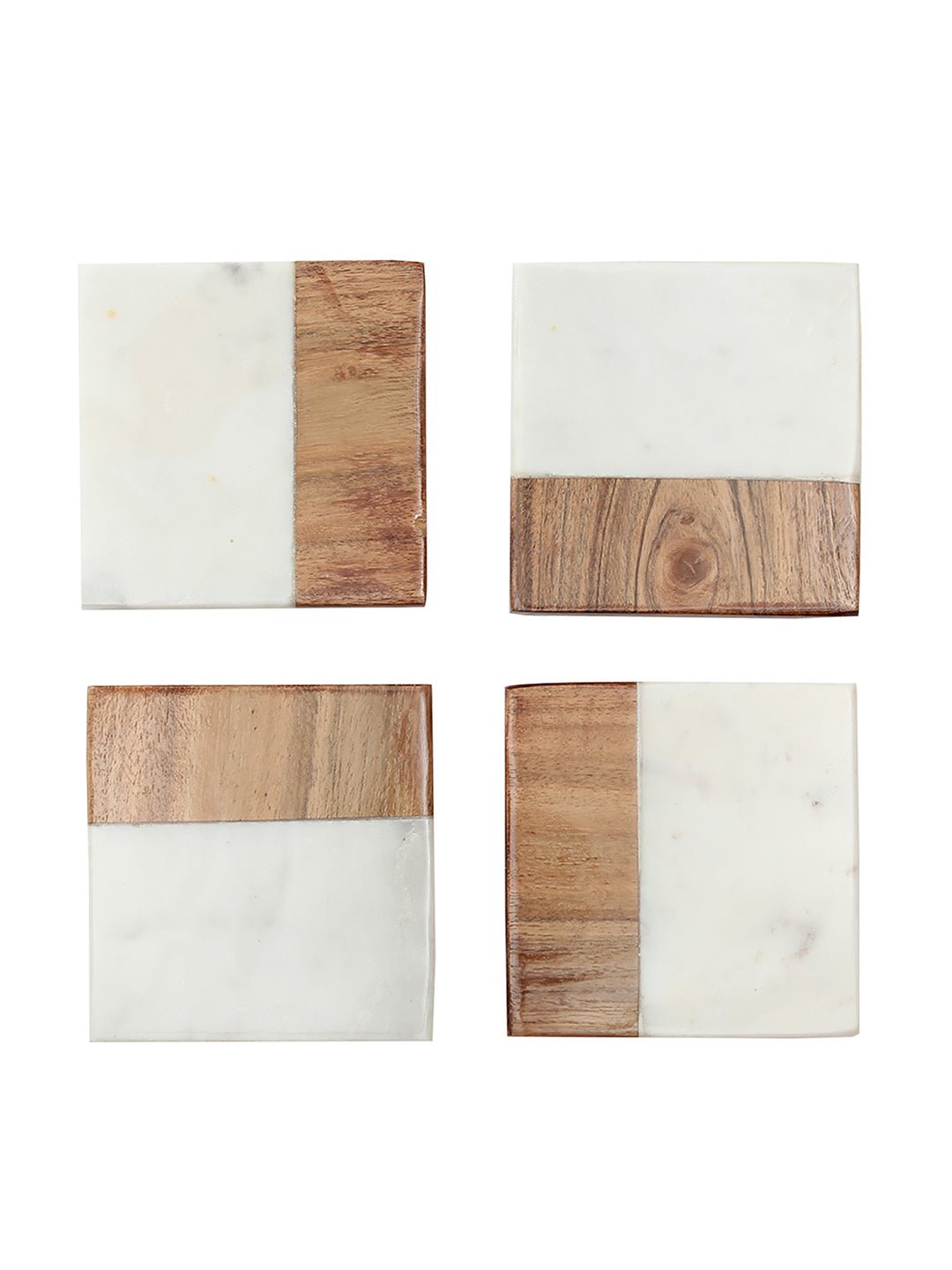 Tripolia - Set Of 4 Coasters (Brown White)