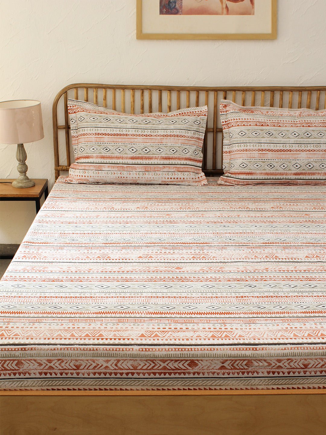 Meghwal Fitted Bedsheet Set (Grey)