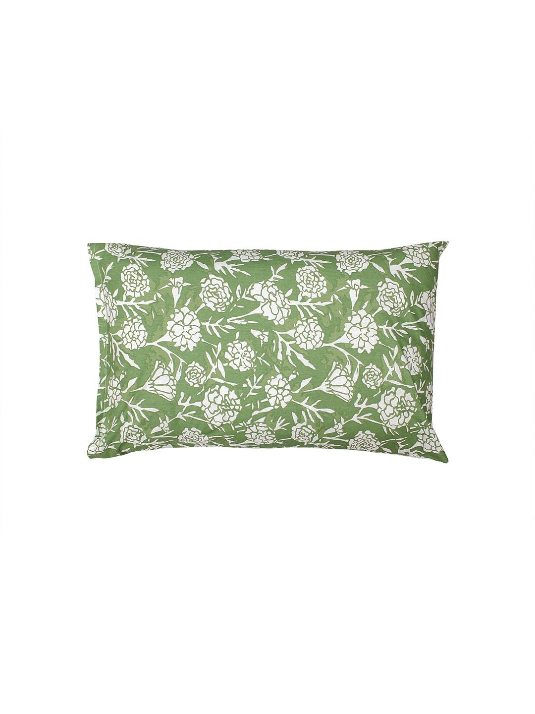 Genda Phool Pillow Cover Set (Green)