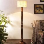 White Jute Wooden Floor Lamps
