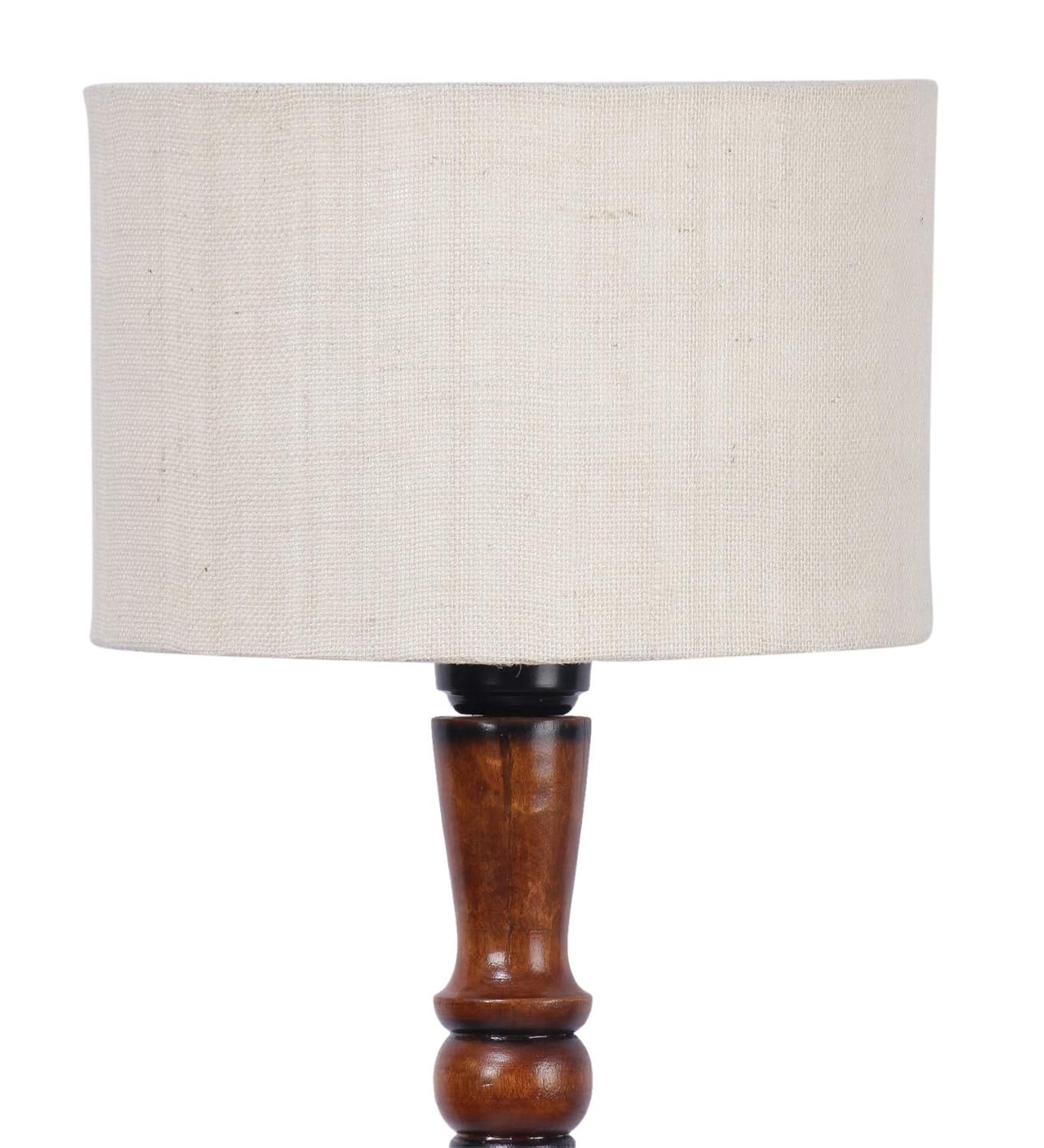White Jute Wooden Floor Lamps