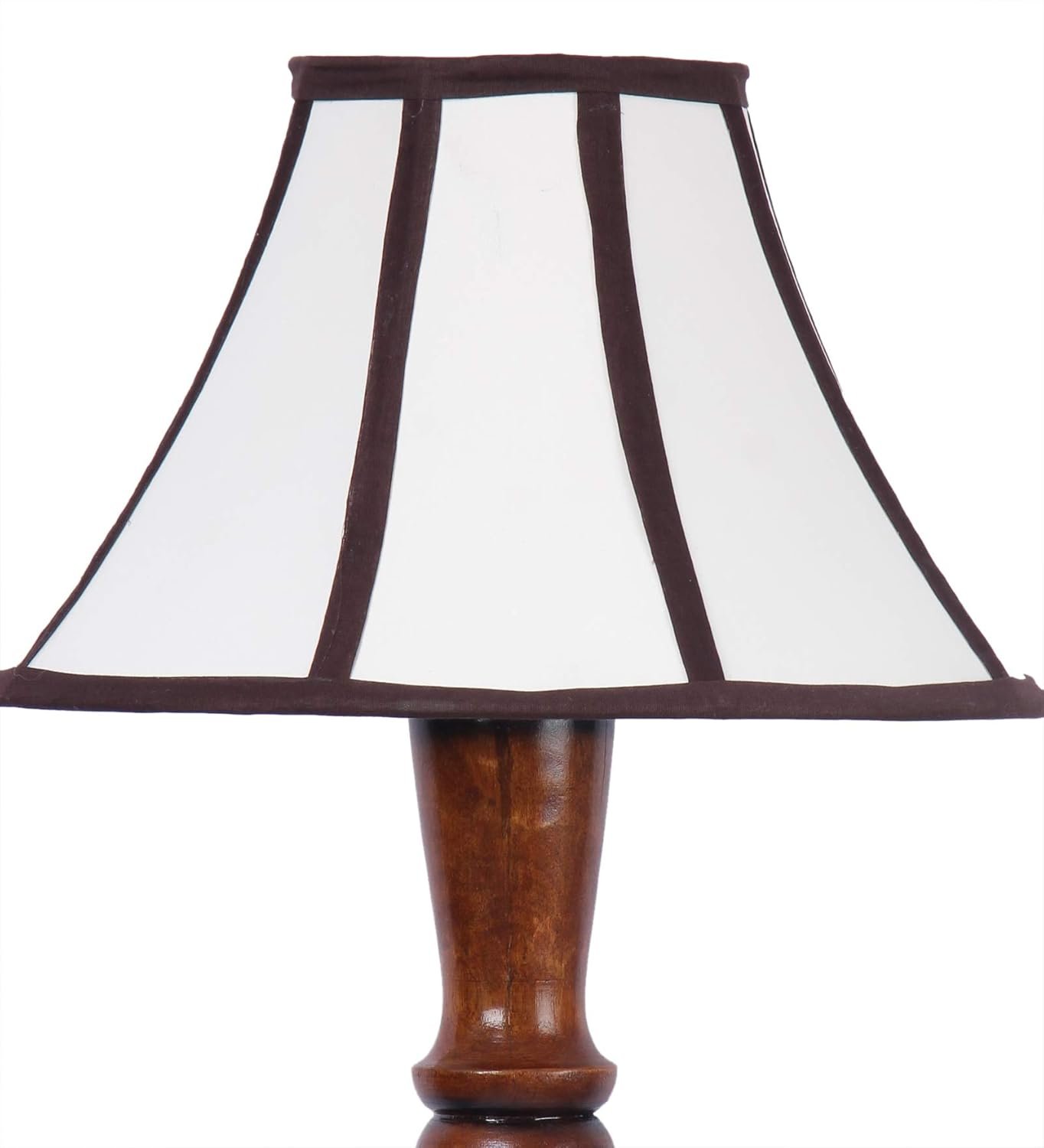 Cotton Drum Designer Fashionable Wooden Carving Floor Lamp for Home Decor (Off White& Brown, Medium)