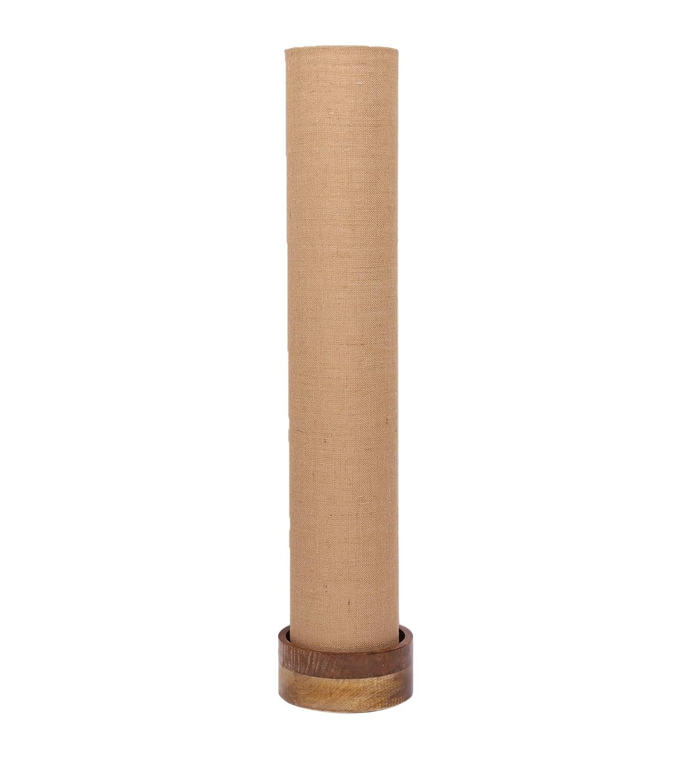 Beige Jute Round Natural Wood Floor Lamps (Beige,Jute)