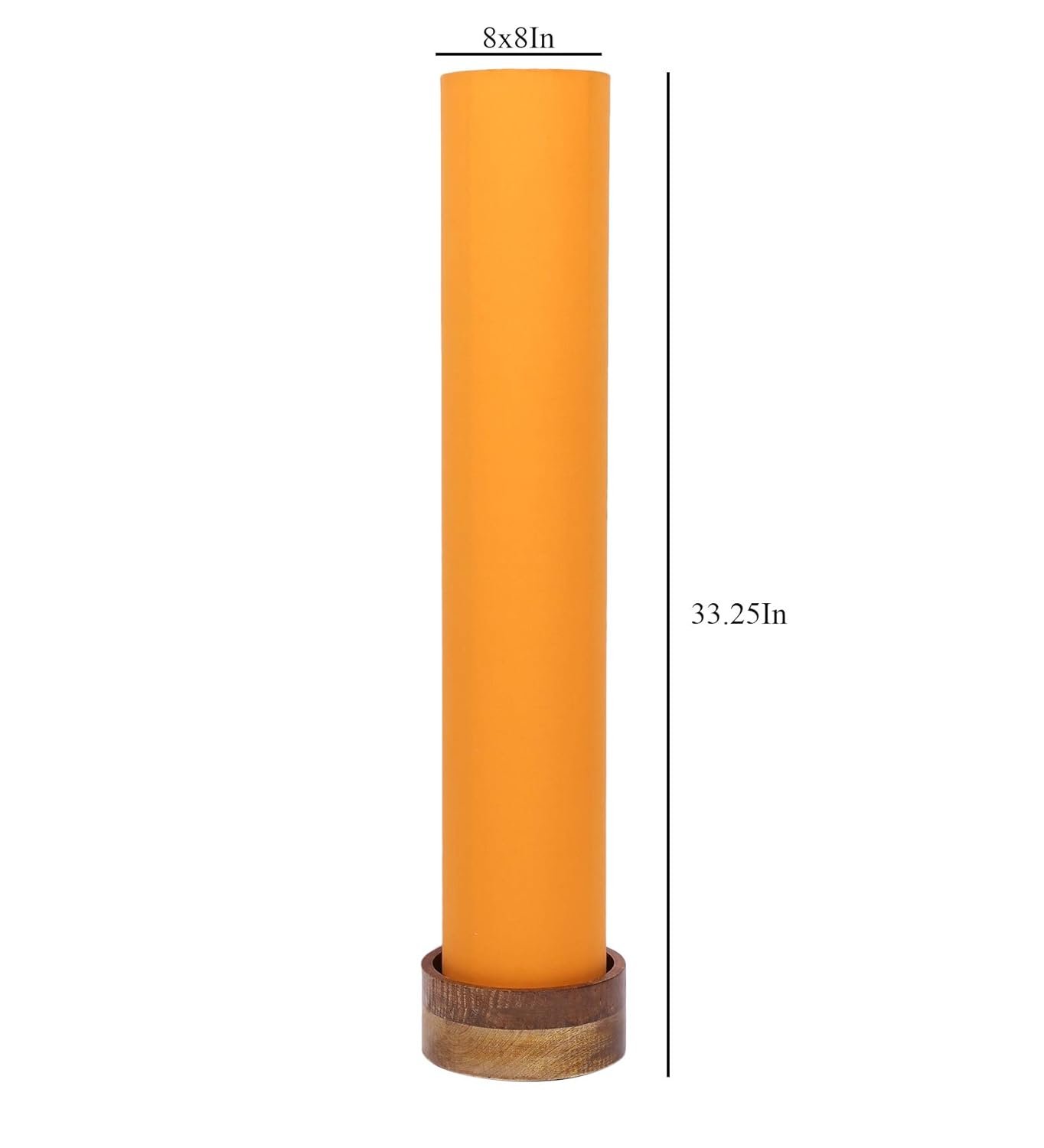 Yellow Round Cotton Natural Wood Floor Lamps (Yellow,Cotton)
