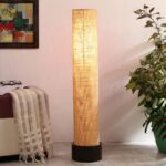 Beige Jute Round Brown Wood Floor Lamps (Beige,Jute)