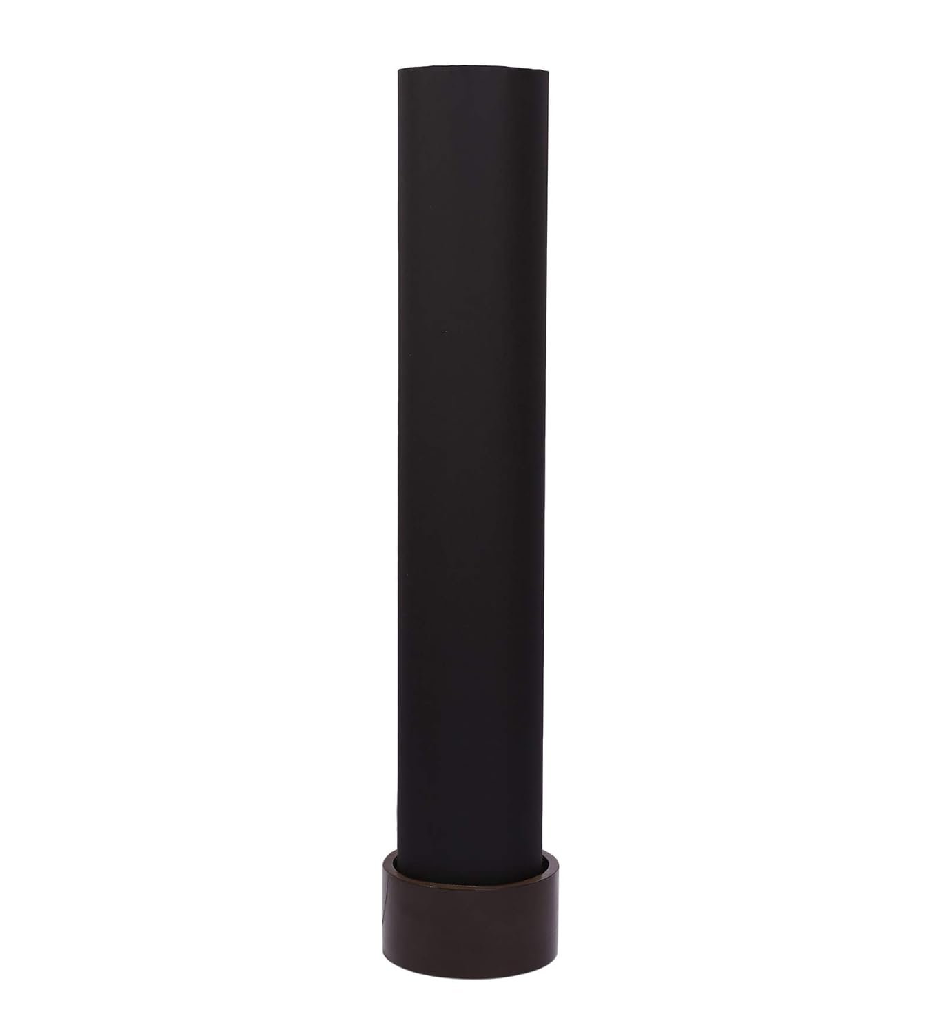 Black Round Cotton Brown Wood Floor Lamps (Black,Cotton)