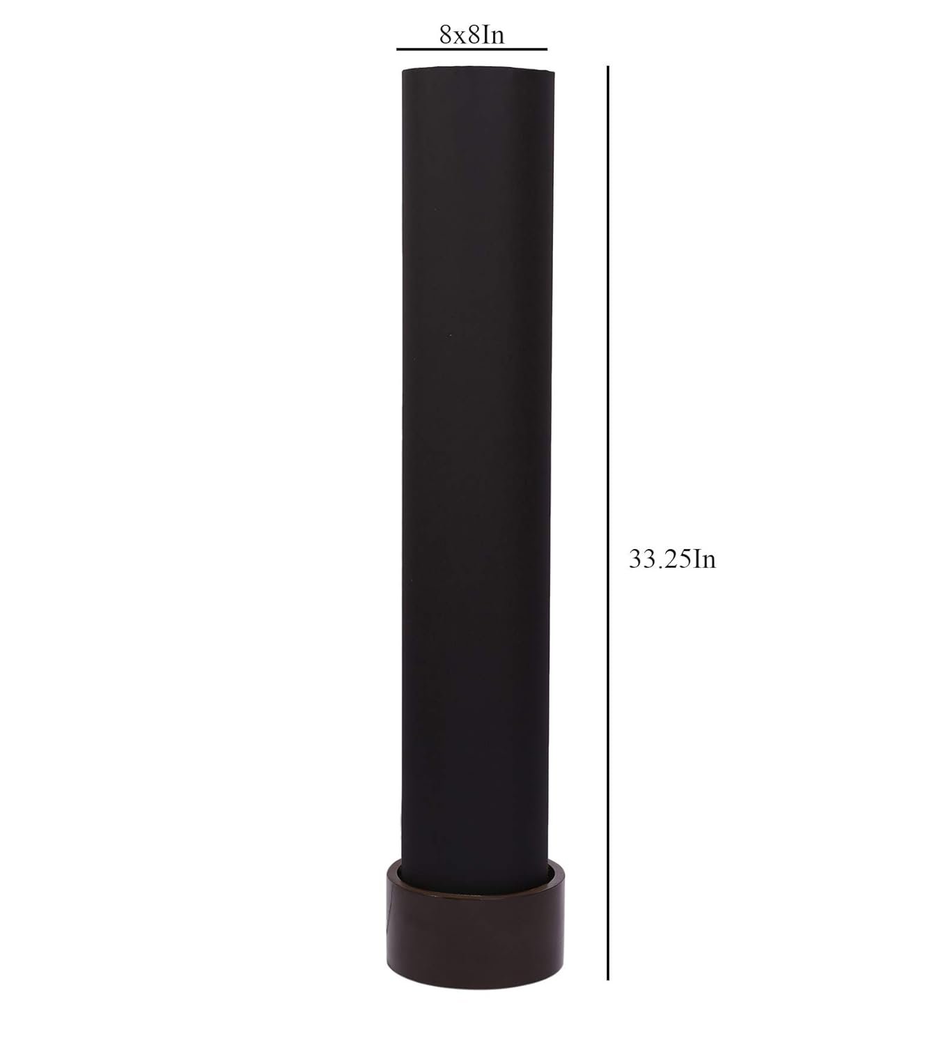 Black Round Cotton Brown Wood Floor Lamps (Black,Cotton)