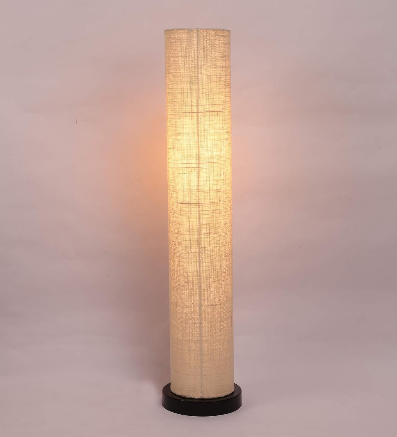 White Jute Round Iron Floor Lamps (White, Jute)