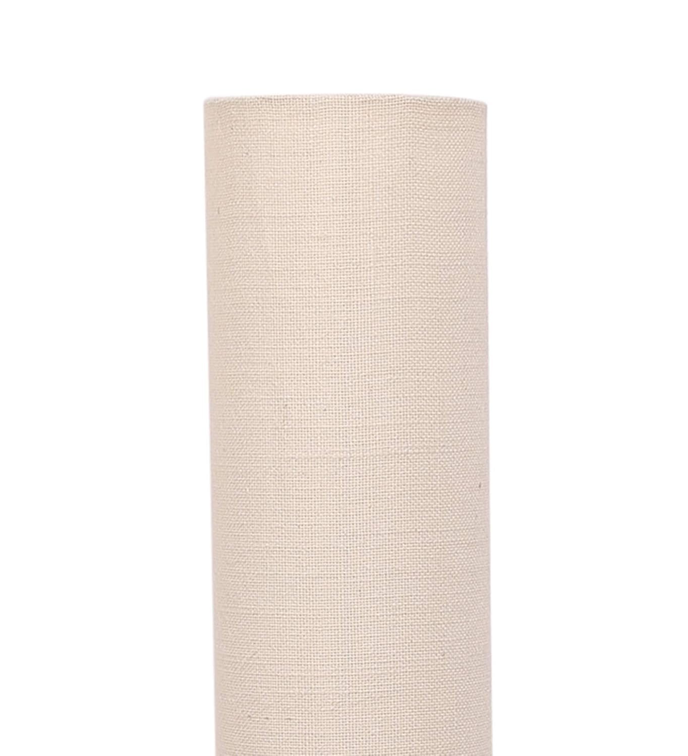 White Jute Round Iron Floor Lamps (White, Jute)