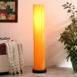 Yellow Round Cotton Iron Floor Lamps (Yellow,Cotton)
