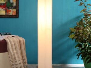 Cotton Square Natural Wood Floor Lamps (Multicolour)