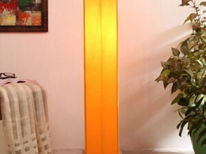 Cotton Square Natural Wood Floor Lamps (Yellow)