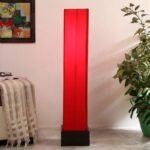 Cotton Square Wooden Floor Lamps (Red)