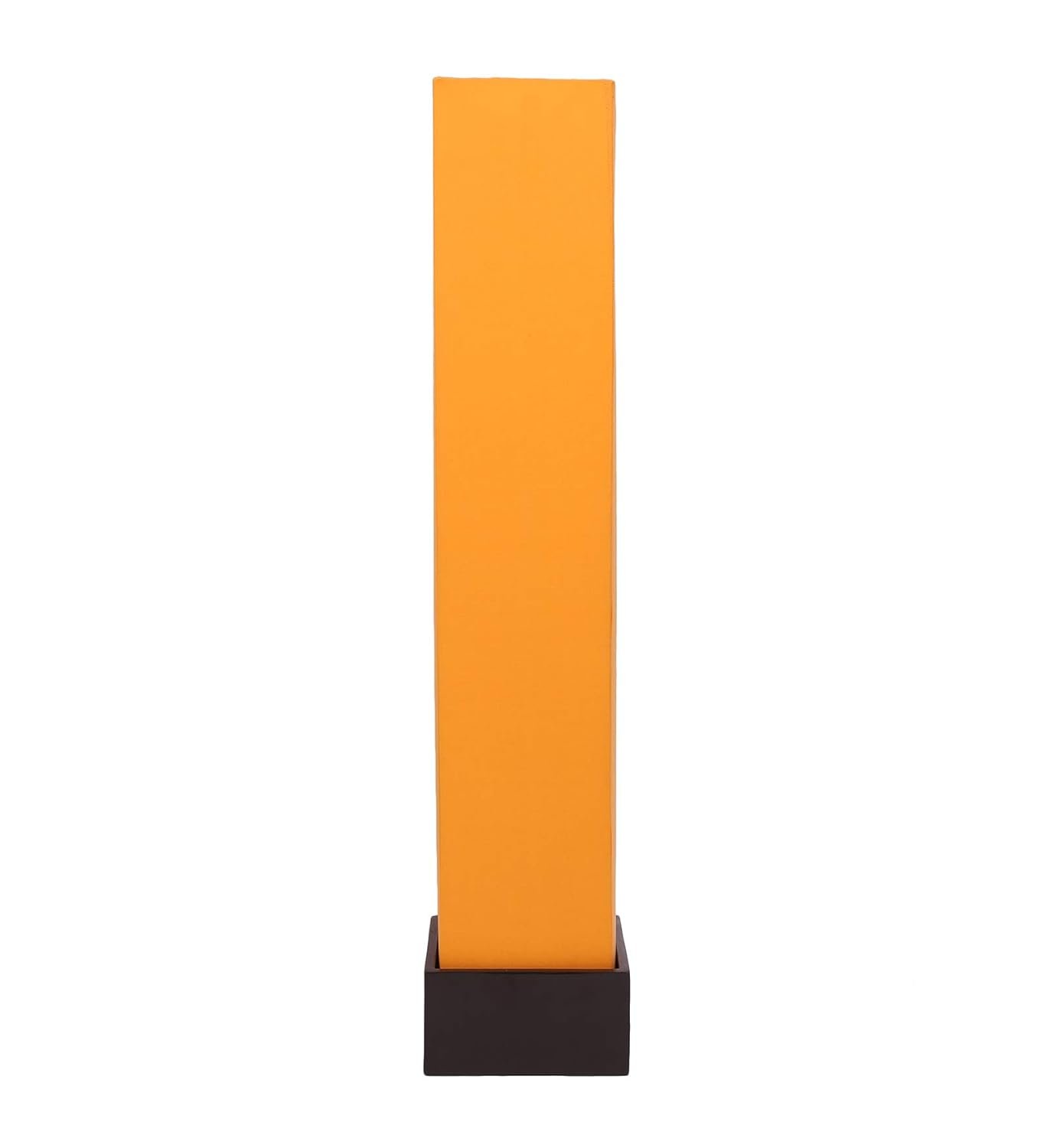 Cotton Square Brown Wood Floor Lamps (Yellow)