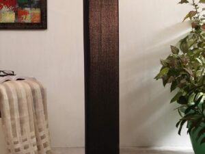 Black Cotton Square Iron Floor Lamps (Black,Cotton)