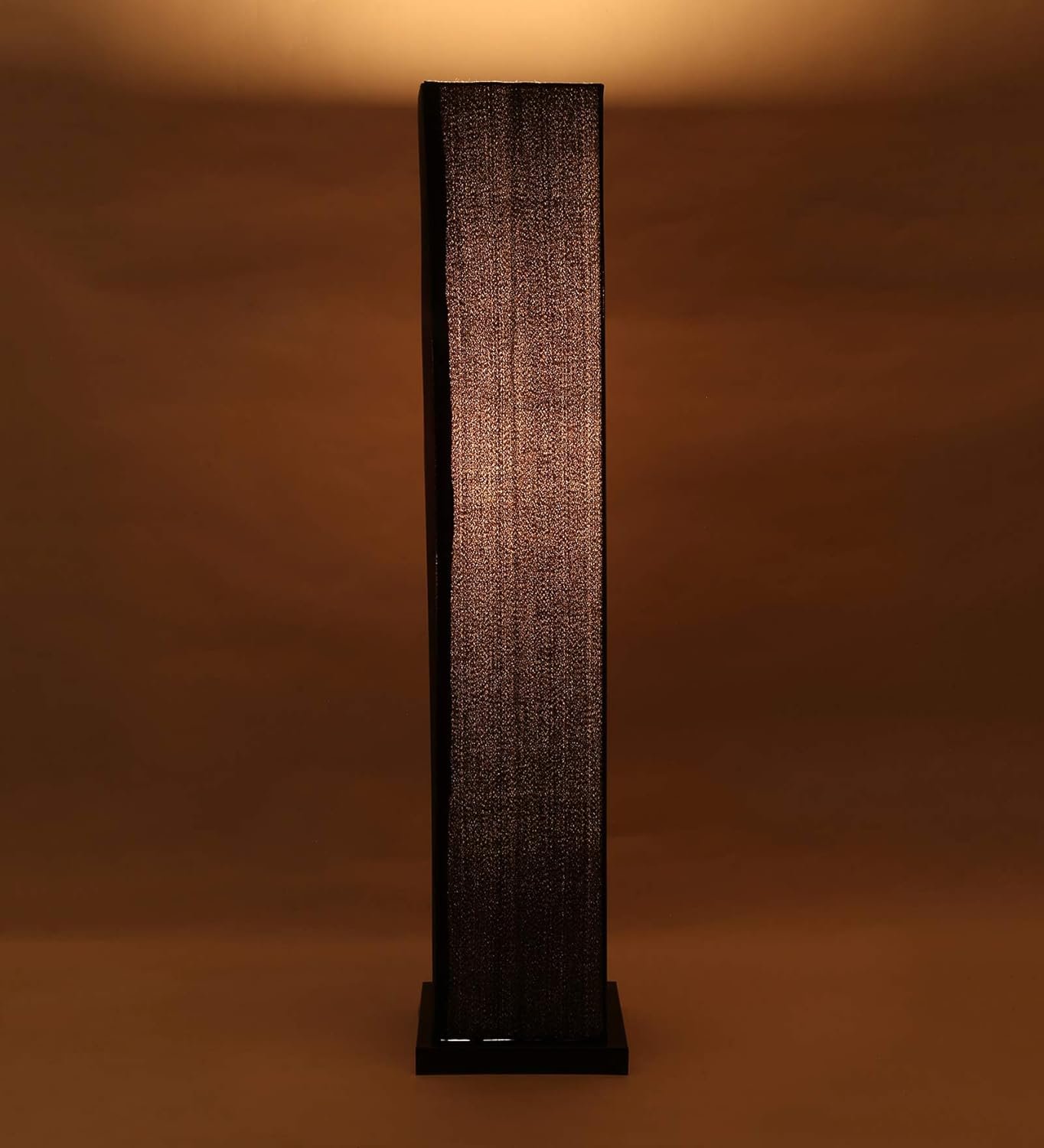 Black Cotton Square Iron Floor Lamps (Black,Cotton)