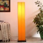 Yellow Cotton Square Iron Floor Lamps (Yellow,Cotton)