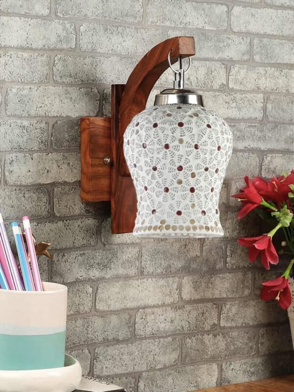 Wooden Wall Lamp, Wall Decor, Wall Hanging Wood Light lamp,Vintage Wall Lamps, Industrial Wall Lights Decorative Home, Living Room, Indoor Outdoor Lighting-Mosaic Glass -A