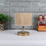 Metal Table lamp with Bamboo Shade