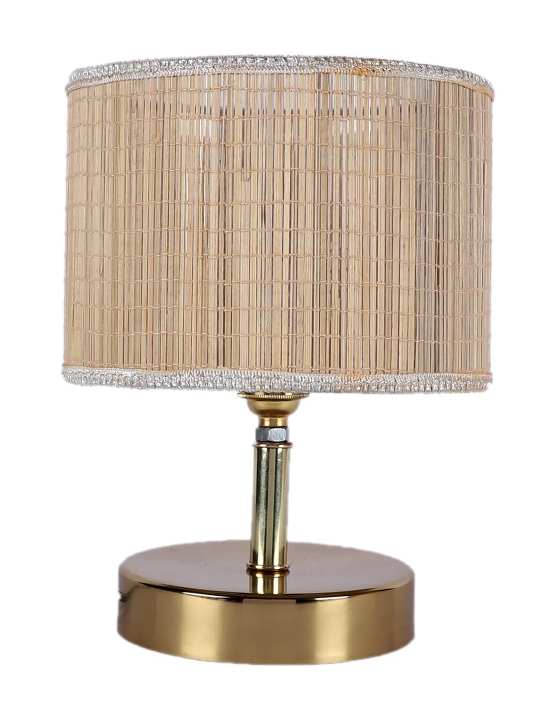 Metal Table lamp with Bamboo Shade