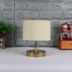 Metal Table lamp with Off-White Cotton Shade