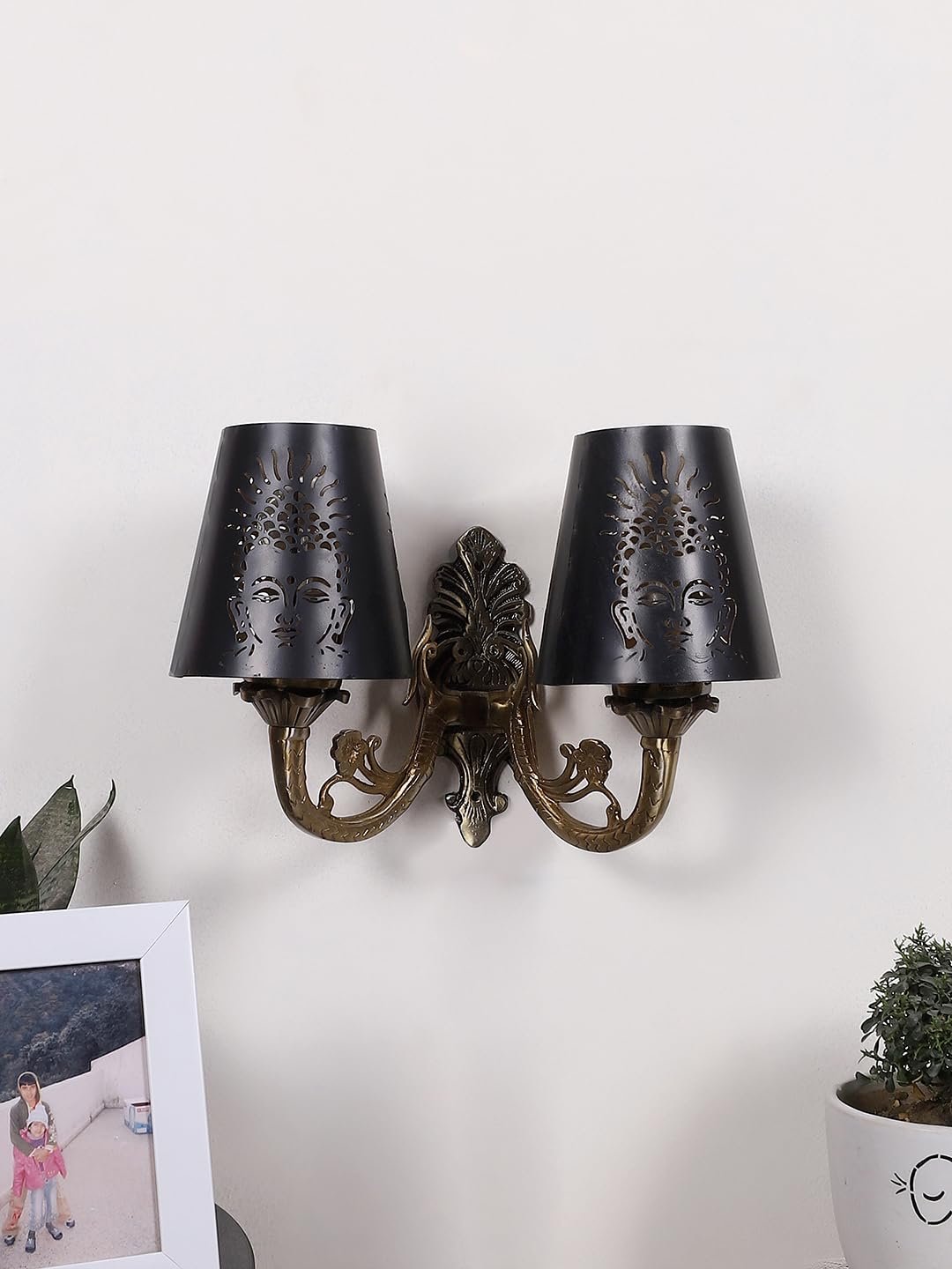 Metal Table lamp with Red Cotton Shade