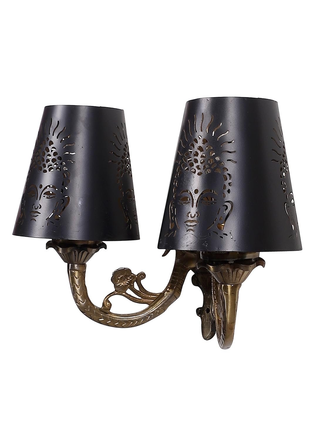 Metal Table lamp with Red Cotton Shade