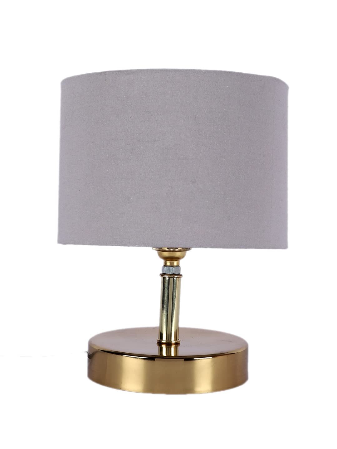 Metal table lamp with Grey cotton Shade