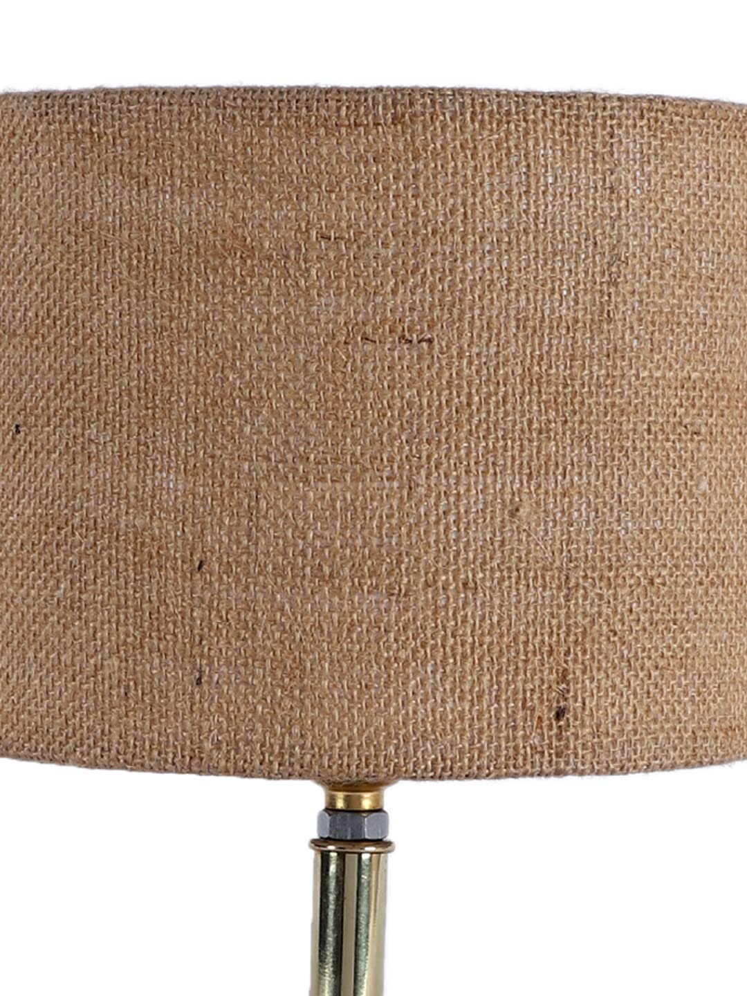 Metal Table lamp with Beige Jute Shade