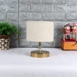 Metal Table lamp with White Jute Shade