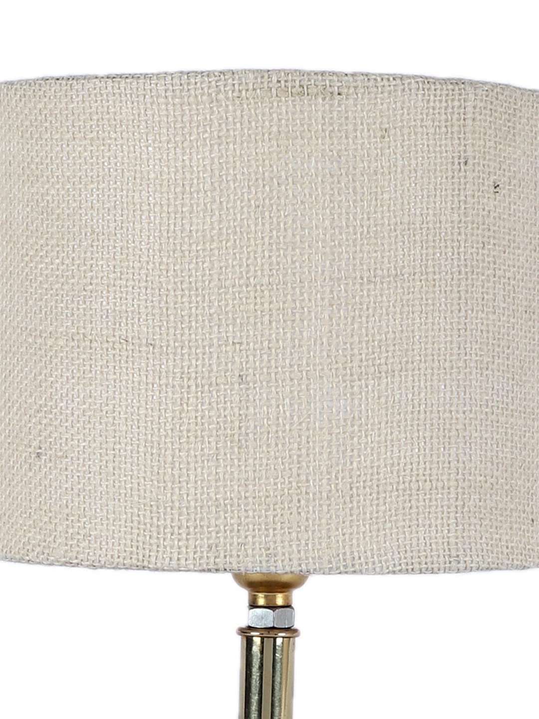 Metal Table lamp with White Jute Shade