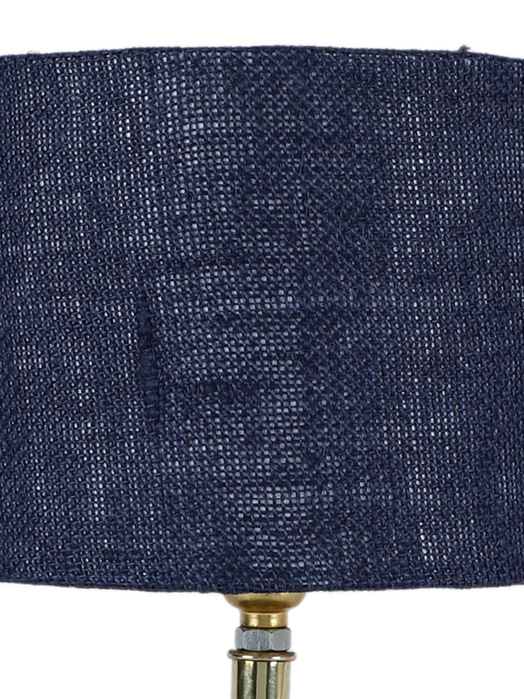 Metal Table lamp with Blue Jute Shade